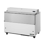 True TMC-49-SS-HC - Mobile Milk Cooler, (12) crate, stainless steel flip-up lid, white vinyl exterior